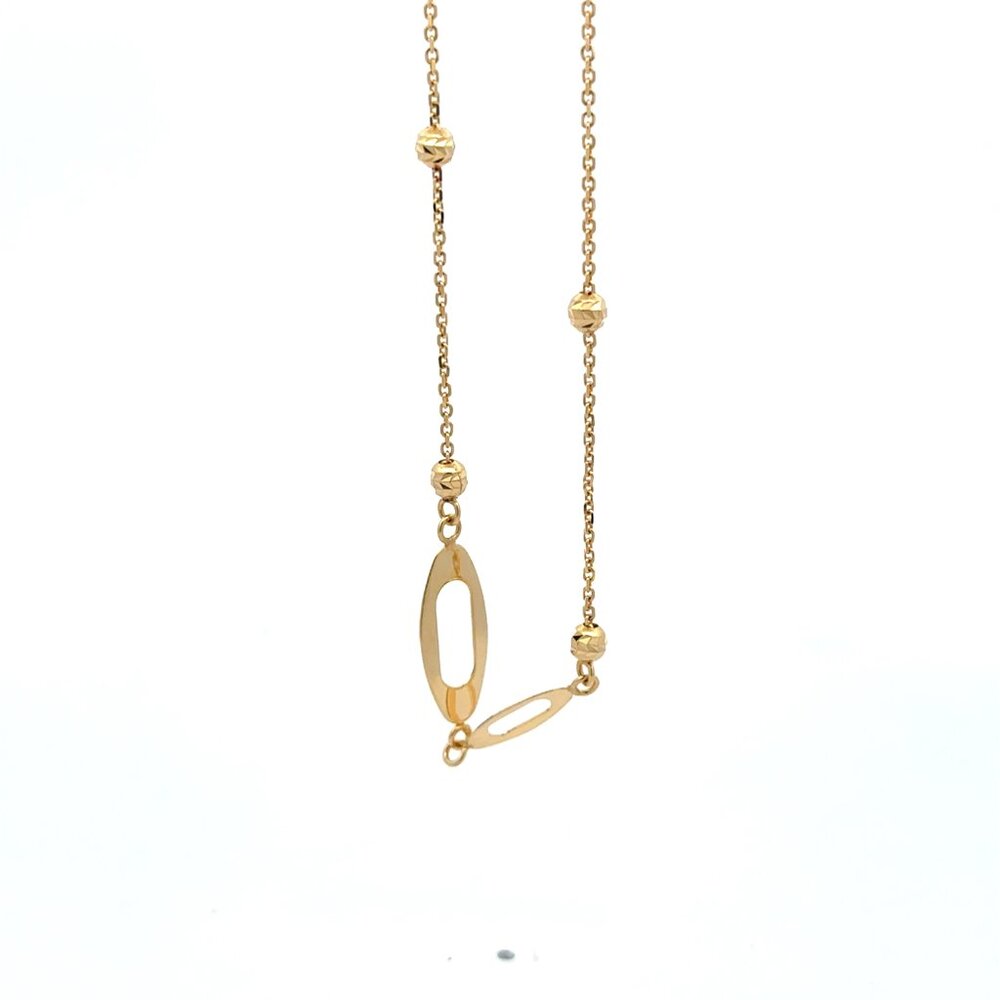 18K Yellow Gold Bracelet Oval Beads Size 7 inches plus one inch Extension Charm - Picture 12 of 13